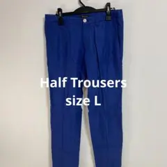 0721 青いスリムフィットパンツ コットン混紡カジュアルファッション