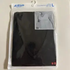 AIRism メッシュVネック(ノースリーブ) Lサイズ ブラック