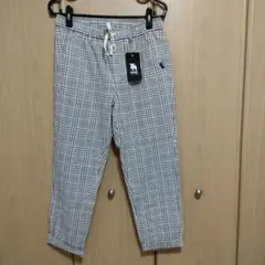 ゴム　テーパード　パンツ　綿　コットン　Lサイズ　新品　チェック　moz モズ