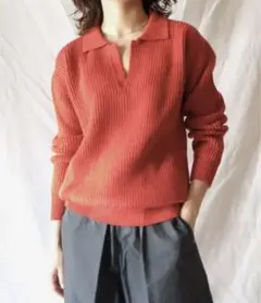 cristaseya スキッパーニット