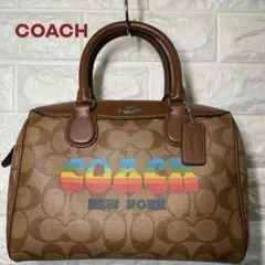 COACH ショルダーバッグ 2way ボストンバッグ レインボーロゴ