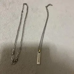 POLICE プレートネックレスと喜平ステンレスネックレス50㎝
