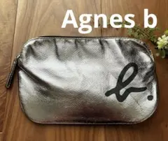 Agnes b アニエスベー　フラットポーチ　ゴールド