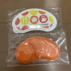 LE CREUSET ベビー用プレートセット オレンジ/ホワイト
