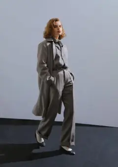 美品 Leno スタンドフォールカラーコート
