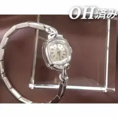 ⭐OH済 オメガ カットガラス 金無垢 K14WG 腕時計レディース 着物 希少