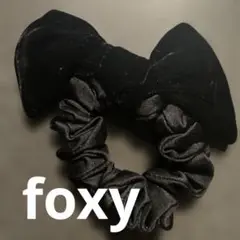 FOXY 黒リボン付きヘアゴム