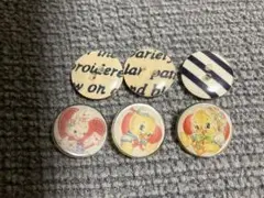 イラスト付きボタン5個セット