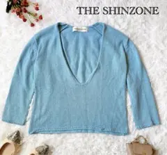 ザ シンゾーン THE SHINZONE コットンカシミヤVネックニット ブルー