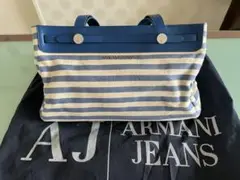 ARMANI JEANS キャンバスバッグ ショルダーバッグ ロゴ入り収納袋付