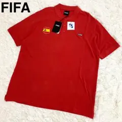 新品　希少　FIFA　ポロシャツ　スペイン代表　刺繍ロゴ　ビックシルエット　XL