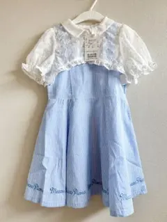 新品　メゾピアノ　ワンピース　120 ドレス　結婚式　水色　レース　花柄　発表会