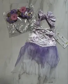 新品未使用品　ディズニープリンセス　ラプゥンツェルエプロンドレス×カチューシャ