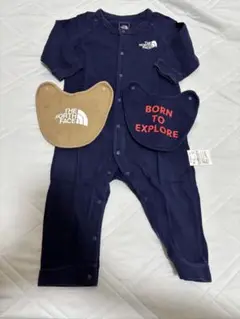 THE NORTH FACE ネイビー ロンパース　スタイ付き