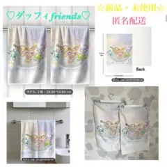 ☆新品・未使用☆ダッフィー&フレンズフェイスタオル 2枚セット40cm×60cm