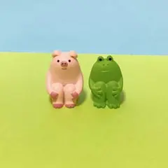 コンコンブル　体育座り　カエル　ブタ　セット　concombre デコレ