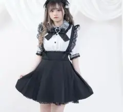 DearMyLove ディアマイラブ　レースサス付きプリーツスカート