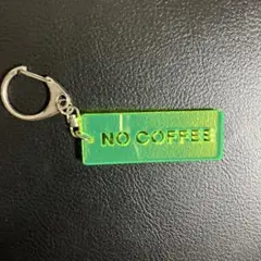 NO COFFEE 蛍光イエロー キーホルダー