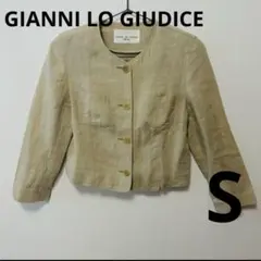 GIANNI LO GIUDICE ノーカラージャケット ベージュ レディース