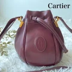 【大人気】 カルティエ 巾着 ショルダーバッグ マストライン ポシェット