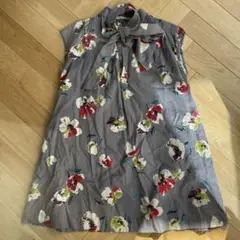 グランママドーター　花柄リボン付きノースリーブチュニック