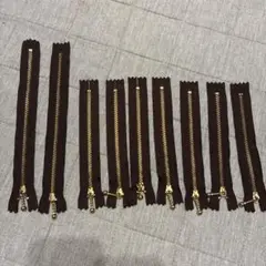 未使用★ファスナー×ゴールド金具9本セット