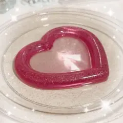 【レジン】ぷっくりハートトレイ 濃いめピンク
