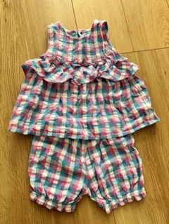 bebe チェック柄フリル セットアップ