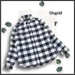 Ungrid アングリッド 長袖シャツ 白黒 F 春秋 カジュアル a1922