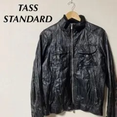 TASS STANDARD レザージャケット 豚革 シワ加工 ブラック 黒 本革