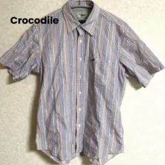 Crocodile 半袖シャツ M 日本製 ストライプ