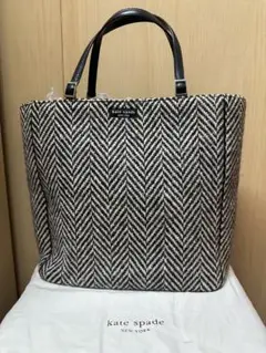 kate spade ヘリンボーントートバッグ
