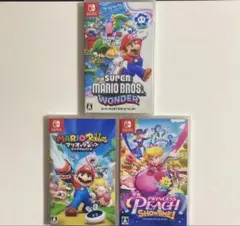 【美品】マリオワンダー、プリンセスピーチ ショータイム、マリオラビッツキングダム