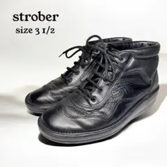【美品】strober ストロバー　革靴（23）ショートブーツ　コンフォート　黒