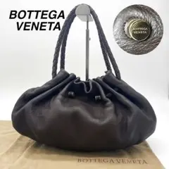 良品 ボッテガヴェネタ レザー ハンドバッグ イントレチャート ロゴ金具 茶
