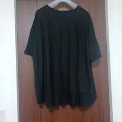 PLST　プラステ　グロスジャージーバッククレアティシャツ　ブラック　M　黒