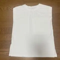 FURRY ホワイト ノースリーブ Tシャツ ポケット付き