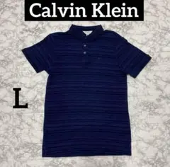 Calvin Klein カルバンクライン ポロシャツ ブルーネイビー Lサイズ
