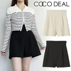 COCO DEAL ヘリンボーンハイウエストショートパンツ