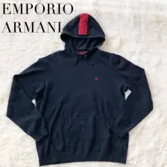 【美品】エンポリオ アルマーニ 大きいサイズ3XL パーカー ニット ブラック