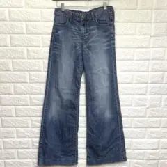 ユニクロ　ワイドレッグデニムパンツ　ブーツカットデニム　フレアデニム　26インチ
