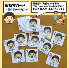 気持ちカード【男の子バージョン】 療育グッズ 視覚支援 絵カード 感情カード