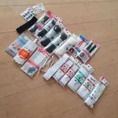 1個100円 ☆カラーヒモ、ゴム、スナップボタンなど 新品あり