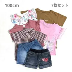 100 まとめ セット 女の子 半袖 ショートパンツ デニム Tシャツ