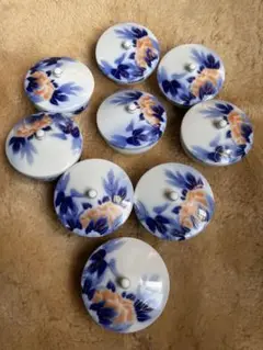 フカガワ陶磁器 花柄 蓋付き容器 9個セット