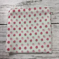つぶいちご白　ハンドメイド　ガーゼハンカチ