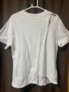 ADAM ET ROPÉ 半袖Tシャツ ホワイト 片側オープン