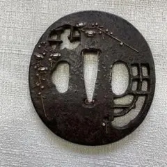鍔 江戸時代 象嵌鍔 透彫 銀細工