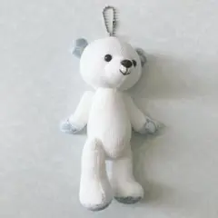 くまめいと ぬいぐるみキーホルダー 白 柄 訳あり品