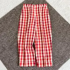 極美品✨Drawer ドゥロワー コットンヘンプチェックパンツ クロップド丈